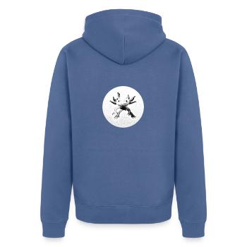 Axolotl - Veste à capuche bio Premium Unisexe - bleu pigeon - Dos - Nico (187cm)