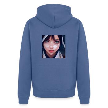 Manga Girl - Veste à capuche bio Premium Unisexe - bleu pigeon - Dos - Nico (187cm)