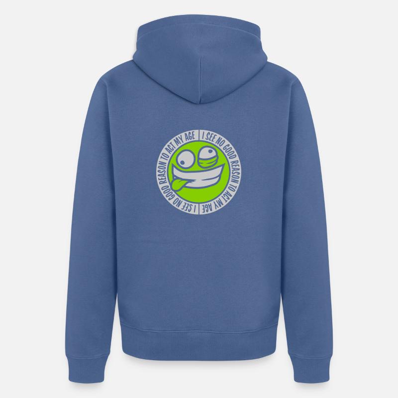 pour agir à mon âge - Veste à capuche bio Premium Unisexe - bleu pigeon