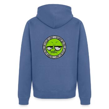 Roll My Eyes Out - Unisex Premium Bio Zip Hoodie - Taubenblau - Hinten - Nico (187cm)