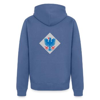 Värmland - Unisex Premium Bio Zip Hoodie - Taubenblau - Hinten - Nico (187cm)