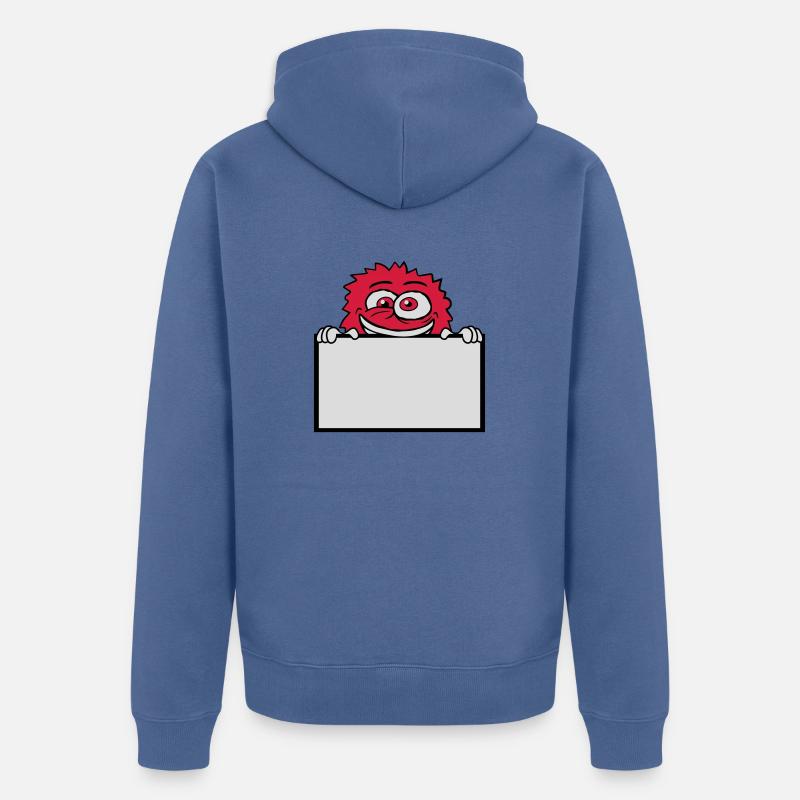 Signe montrer monstre fou - Veste à capuche bio Premium Unisexe - bleu pigeon