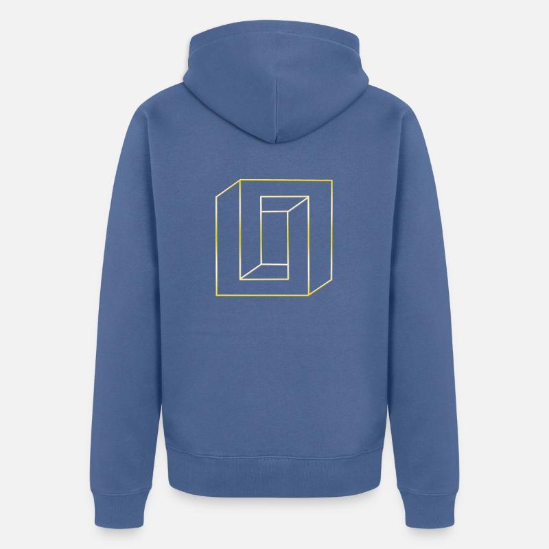 optik - Unisex Premium Bio Zip Hoodie - Taubenblau