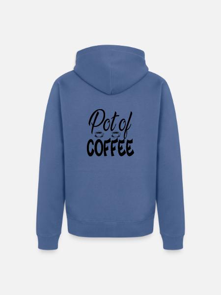 Pot of Coffee - Unisex Premium Organic Zip Hoodie - stone blue