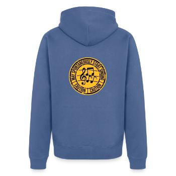 may spontaneously start singing - Unisex Premium Organic Zip Hoodie - stone blue - Back - Nico (187cm)