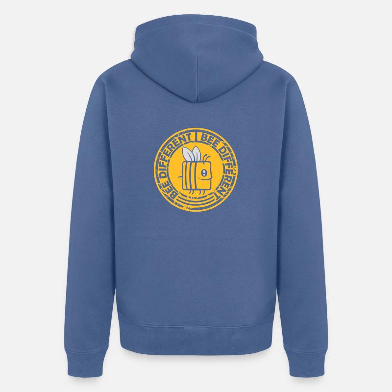 bee citation différente - Veste à capuche bio Premium Unisexe - bleu pigeon
