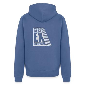 worlds best ex girlfriend - Unisex Premium Bio Zip Hoodie - Taubenblau - Hinten - Nico (187cm)