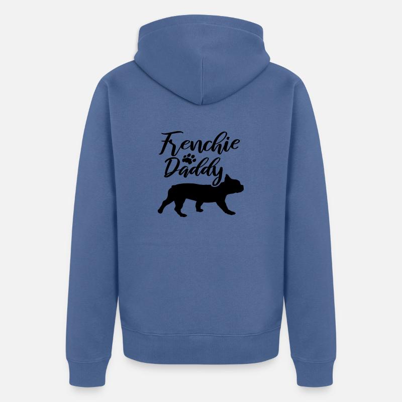 Frenchie Daddy - Veste à capuche bio Premium Unisexe - bleu pigeon