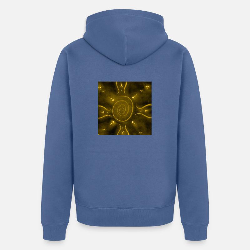 MANDALA JAUNE ENSOLEILLÉ - Veste à capuche bio Premium Unisexe - bleu pigeon