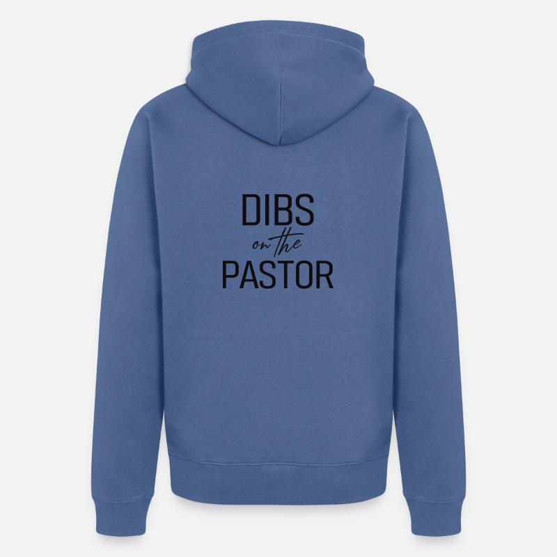 Dibs sur le pasteur - Veste à capuche bio Premium Unisexe - bleu pigeon