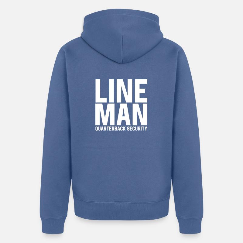 Lineman Quarterback Security - Veste à capuche bio Premium Unisexe - bleu pigeon