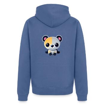 Bébé panda - Veste à capuche bio Premium Unisexe - bleu pigeon - Dos - Nico (187cm)