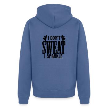 I Don ́t Sweat I Sparkle - Unisex Premium Organic Zip Hoodie - stone blue - Back - Nico (187cm)