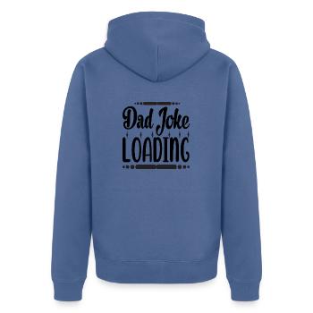 Dad Joke Loading - Unisex Premium Organic Zip Hoodie - stone blue - Back - Nico (187cm)
