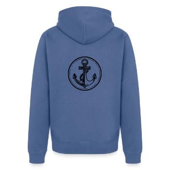 Bateau d’ancre Navire Nautique - Veste à capuche bio Premium Unisexe - bleu pigeon - Dos - Nico (187cm)