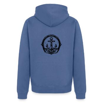 Bateau d’ancre Navire Nautique - Veste à capuche bio Premium Unisexe - bleu pigeon - Dos - Nico (187cm)