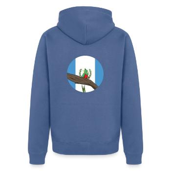 Guatemala Guatemalan Flagge DNA I Geschenk - Unisex Premium Bio Zip Hoodie - Taubenblau - Hinten - Nico (187cm)