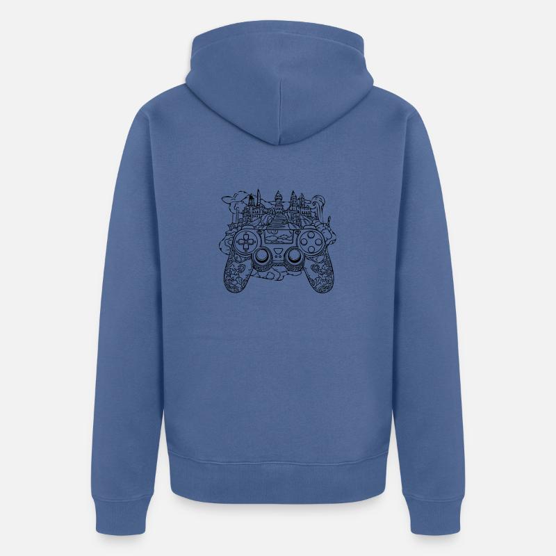 Controller Gaming Videospiele Gamepad - Unisex Premium Bio Zip Hoodie - Taubenblau