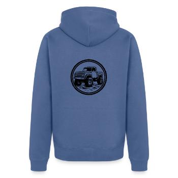 Monstertruck Monster Truck Liebhaber Fan - Unisex Premium Bio Zip Hoodie - Taubenblau - Hinten - Nico (187cm)