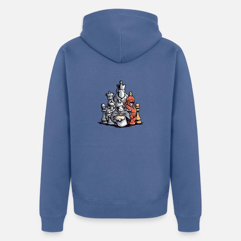 Das Chess Shock Team - Unisex Premium Bio Zip Hoodie - Taubenblau