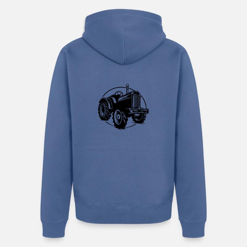 Traktor - Unisex Premium Bio Zip Hoodie - Taubenblau