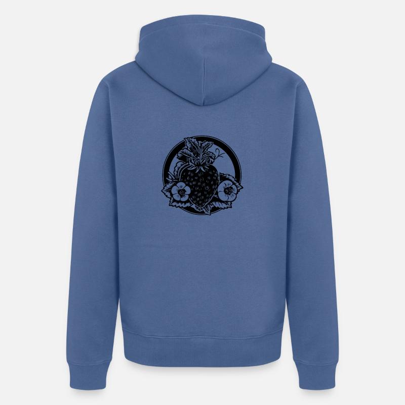 Fraise Fruit Fruit - Veste à capuche bio Premium Unisexe - bleu pigeon