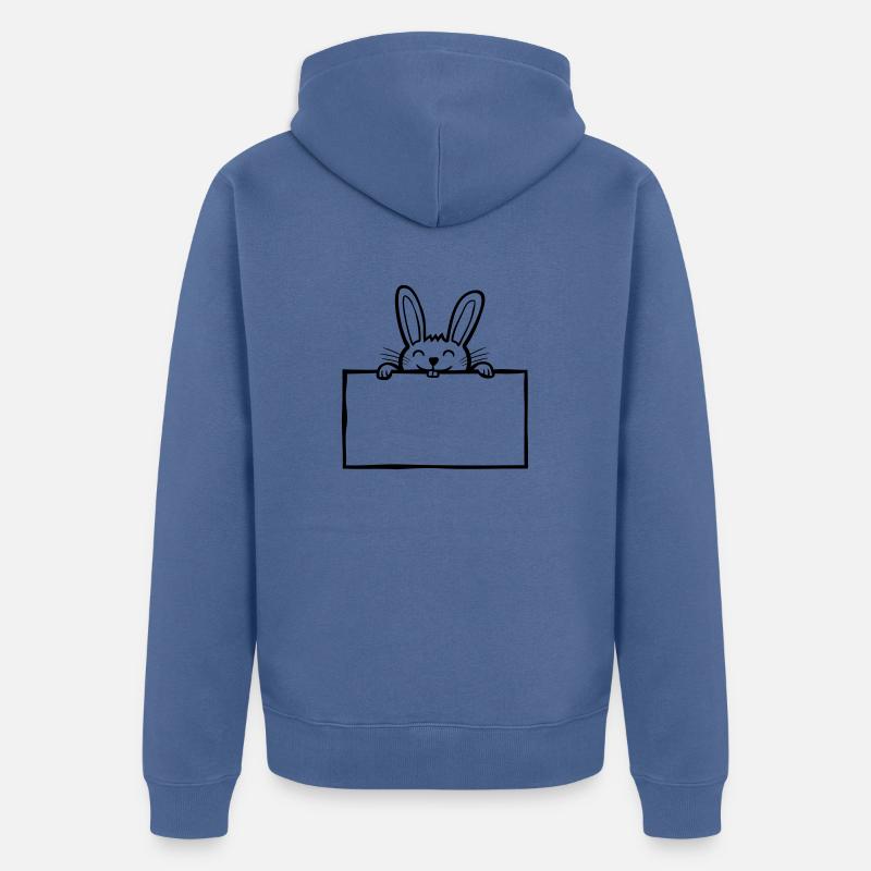 Lapins de bande dessinée Shield - Veste à capuche bio Premium Unisexe - bleu pigeon