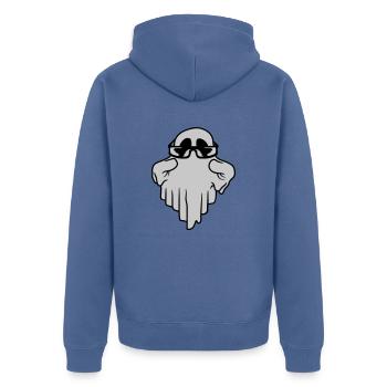 Sunglasses Ghost Comic Halloween - Unisex Premium Organic Zip Hoodie - stone blue - Back - Nico (187cm)