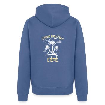 C est l été à la plage - Veste à capuche bio Premium Unisexe - bleu pigeon - Dos - Nico (187cm)