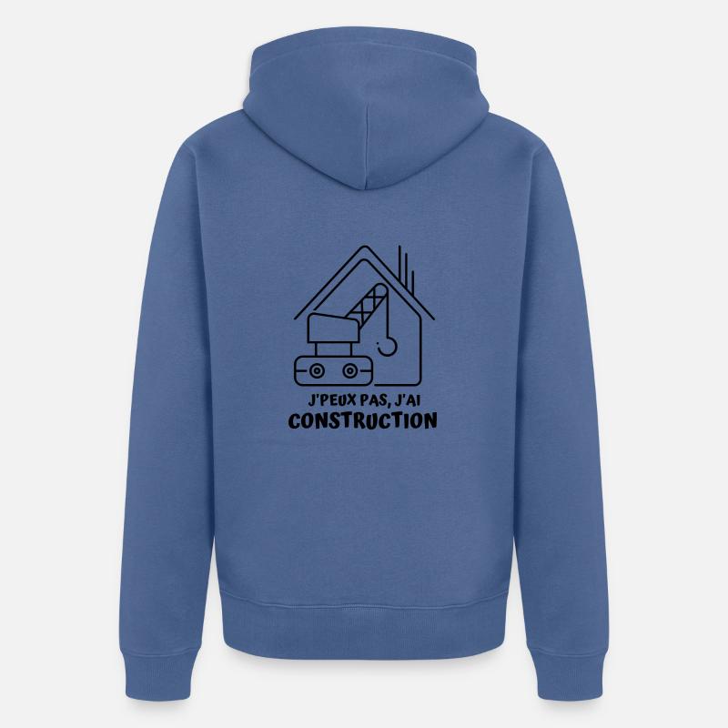 Construction chantier batiment 1 - Veste à capuche bio Premium Unisexe - bleu pigeon