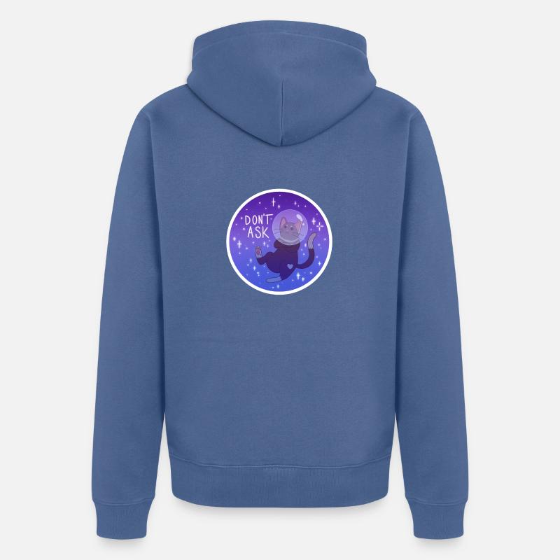 Kitty dans l’espace - Veste à capuche bio Premium Unisexe - bleu pigeon