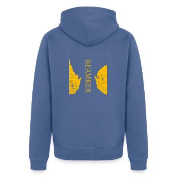 Cambodge guerrier Khmer épée drapeau I cadeau - Veste à capuche bio Premium Unisexe - bleu pigeon - Dos - Nico (187cm)