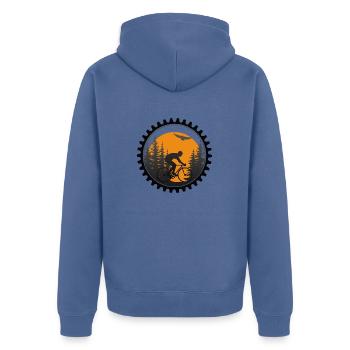 Vélo - Veste à capuche bio Premium Unisexe - bleu pigeon - Dos - Nico (187cm)
