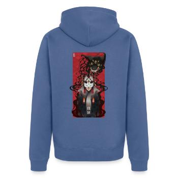 Maître démoniaque - Veste à capuche bio Premium Unisexe - bleu pigeon - Dos - Nico (187cm)