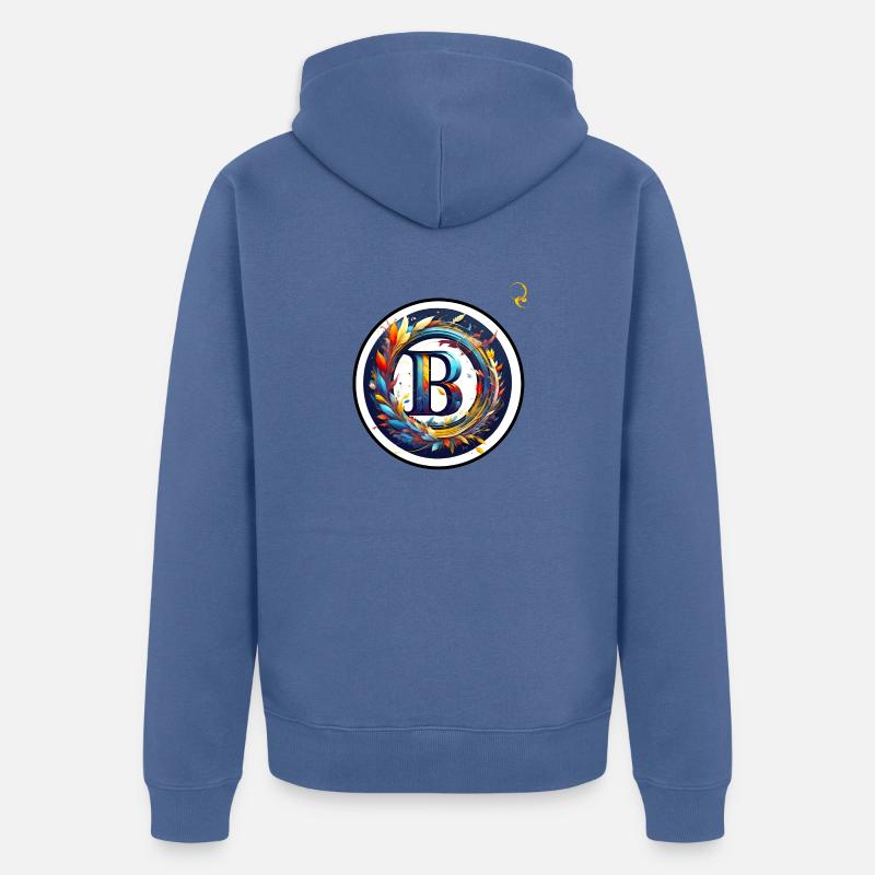 BUCHSTABE "B" DES ALPHABETS - Unisex Premium Bio Zip Hoodie - Taubenblau