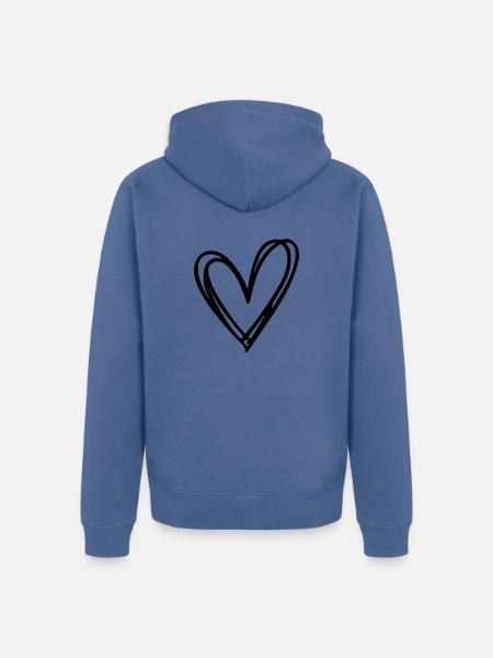 Heart - Unisex Premium Organic Zip Hoodie - stone blue