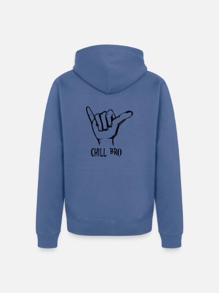chill bro - Unisex Premium Organic Zip Hoodie - stone blue