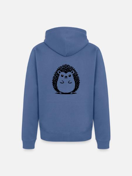 Igel - Unisex Premium Bio Zip Hoodie - Taubenblau