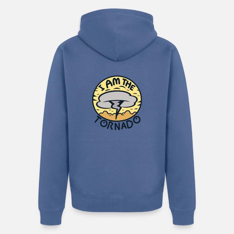 Je suis la tornade - Veste à capuche bio Premium Unisexe - bleu pigeon