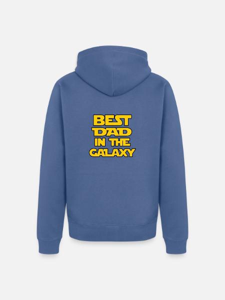 Bester Vater der Galaxie - Unisex Premium Bio Zip Hoodie - Taubenblau