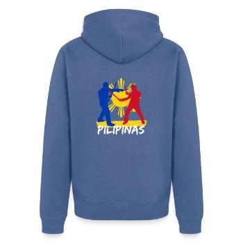 Philippinen Filipino Flagge Stolz I Geschenk - Unisex Premium Bio Zip Hoodie - Taubenblau - Hinten - Nico (187cm)