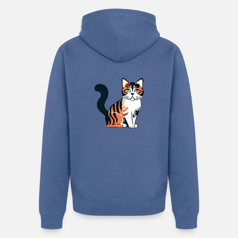 Chat (Pusur) - Veste à capuche bio Premium Unisexe - bleu pigeon