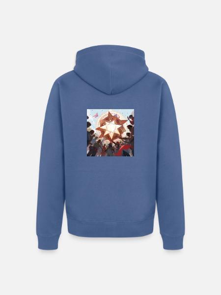 Das Fest der Sonne ☀ - Unisex Premium Bio Zip Hoodie - Taubenblau