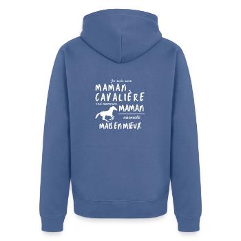 Maman cavaliere maman - Veste à capuche bio Premium Unisexe - bleu pigeon - Dos - Nico (187cm)