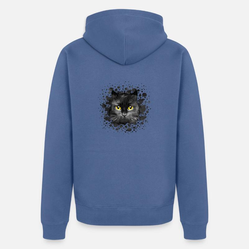 Chat - Veste à capuche bio Premium Unisexe - bleu pigeon