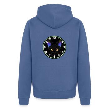 Fledermaus-Stunden-Maus - Unisex Premium Bio Zip Hoodie - Taubenblau - Hinten - Nico (187cm)