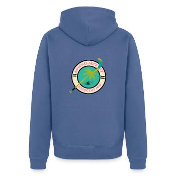 Bahamas Hockey Association - Unisex Premium Bio Zip Hoodie - Taubenblau - Hinten - Nico (187cm)