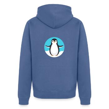 Ein Pinguin - Unisex Premium Bio Zip Hoodie - Taubenblau - Hinten - Nico (187cm)
