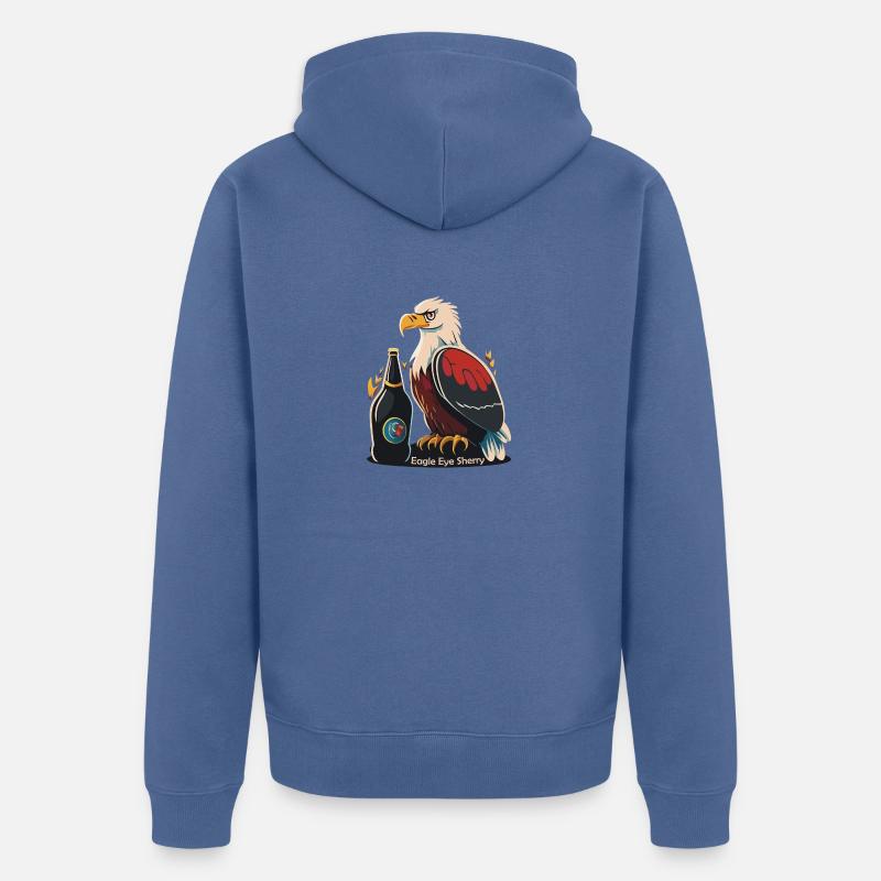 Xérès Eagle Eye - Veste à capuche bio Premium Unisexe - bleu pigeon