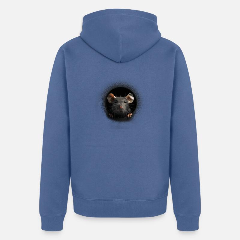 Rat de vison heureux - Veste à capuche bio Premium Unisexe - bleu pigeon